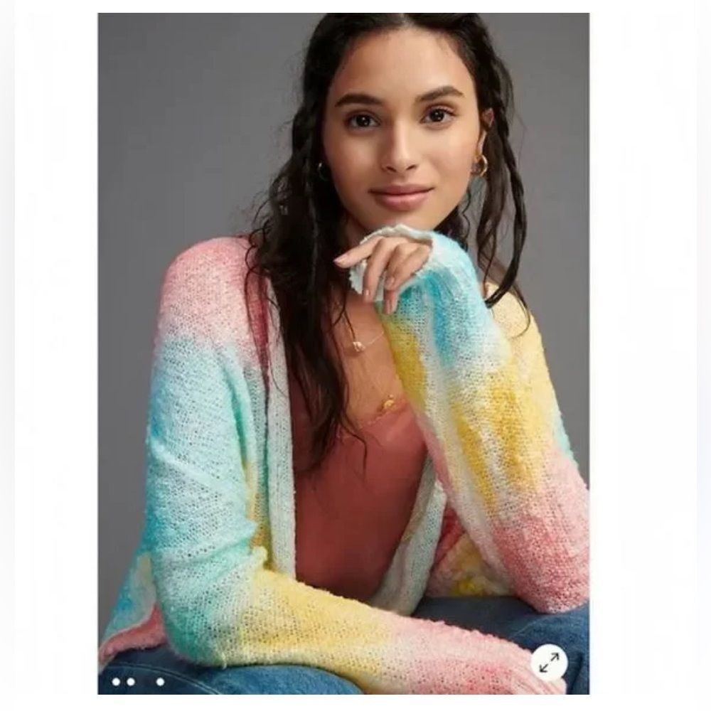 Anthropologie Pinch Rainbow Cardigan Sweater size Small